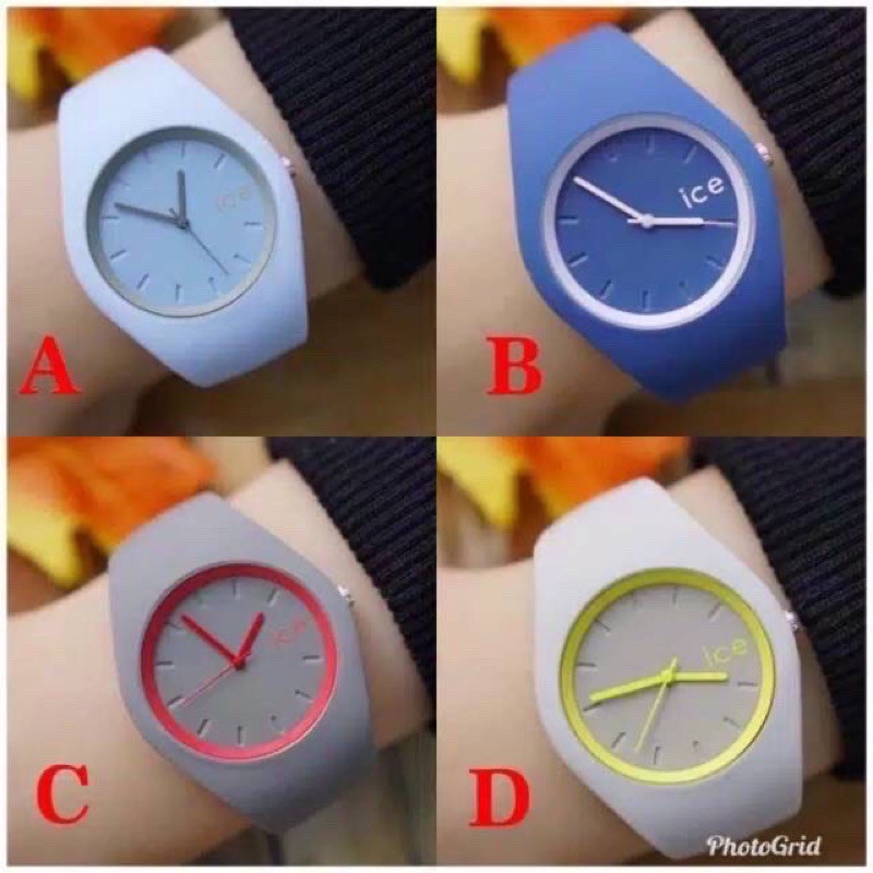 Jam Tangan Wanita Kasual Tali Karet Icee Watch Balok