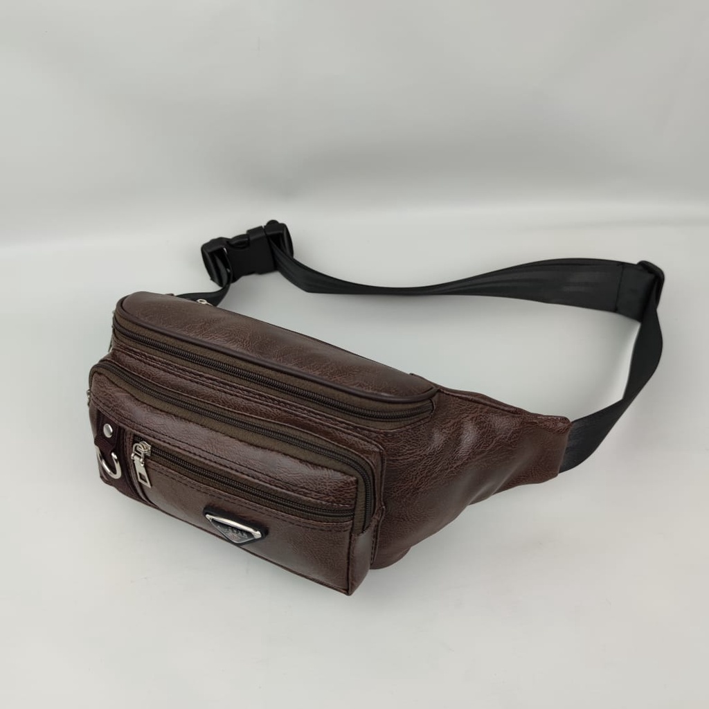 Waistbag/Tas Pinggang Kulit PU LEATHER Pria Terbaru