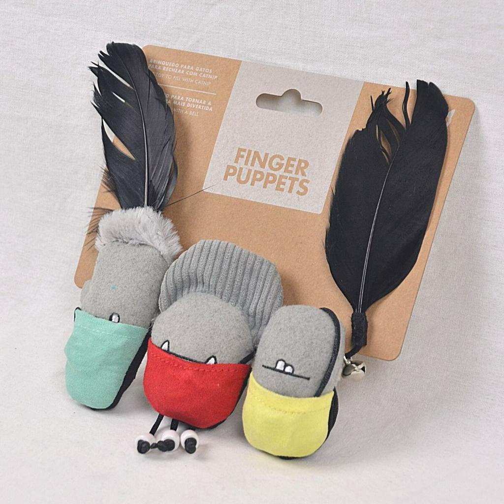 ZEECAT Mainan Kucing Finger Puppets Trio