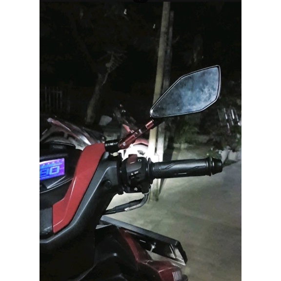 TERMURAH Spion Tomok V5 Full CNC non Breket Fearing Universal Smua motor (HARGA SUDAH SEPASANG KIRI KANAN) KACA BIRU