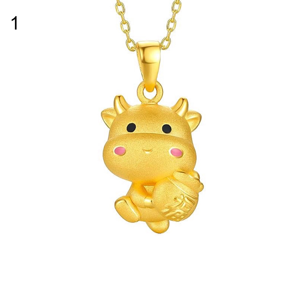 Hu Hu Hu Hu Hu Alat Bantu Pasang Kacamata♡ Kalung Rantai Liontin Lambang Zodiak Sapi Bahan Kuningan Untuk Travel