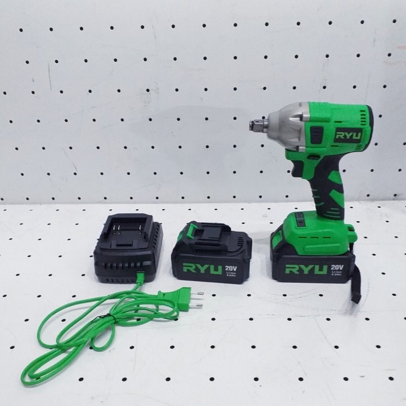 TEKIRO RYU IMPACT WRENCH CORDLESS 20 V RYU RCW20V Mesin Impact Wrench Baterai Charger Pembuka Baut B