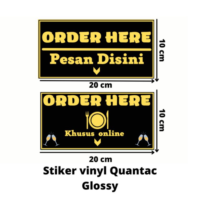 Stiker pesan disini | sticker sign order here | stiker tanda pesan makanan pesan barang | stiker lab