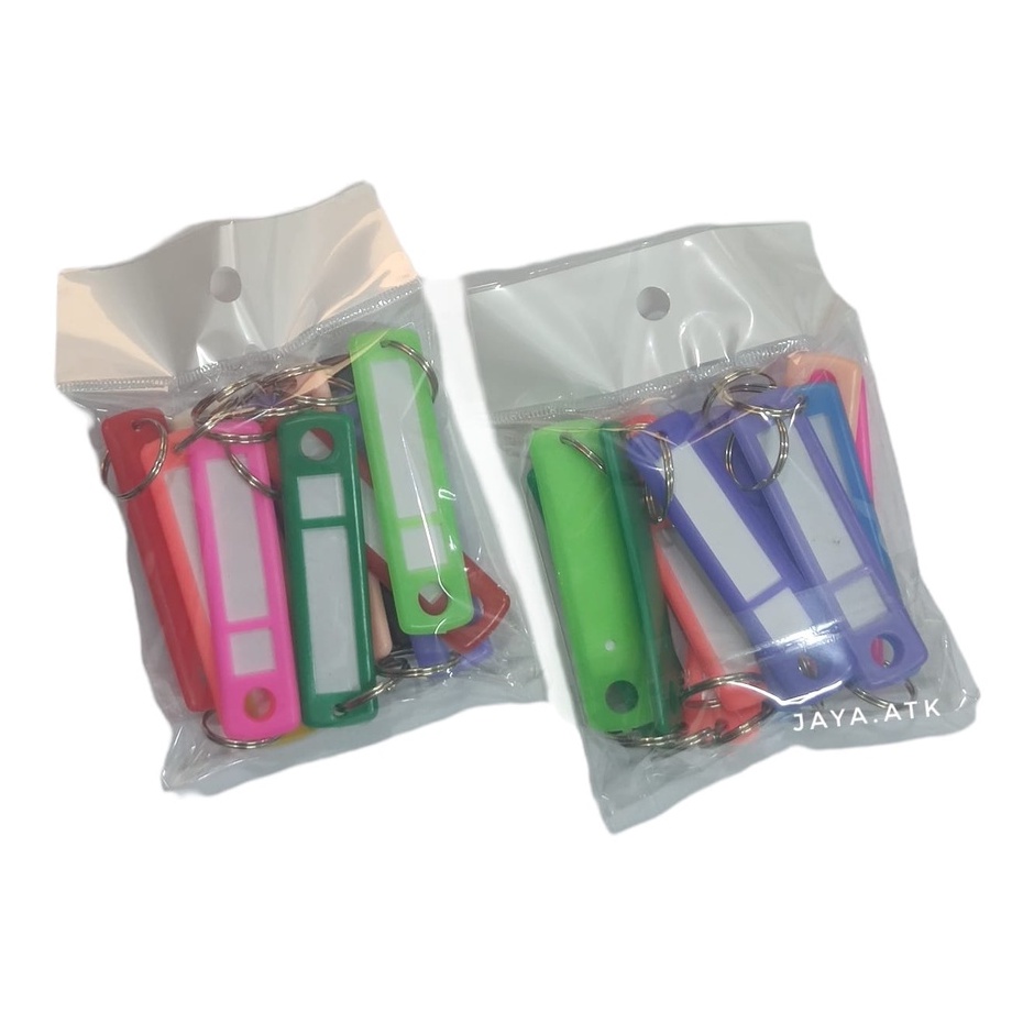 GANTUNGAN KUNCI KEY RING SET 12 PCS MIX WARNA + LABEL TEBAL BAGUS