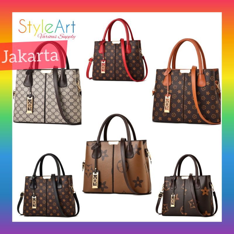 StyleArt SL3759 Tas HandBag Wanita 100% Original Fashion Import Selempang Motif Like Branded Guci LV