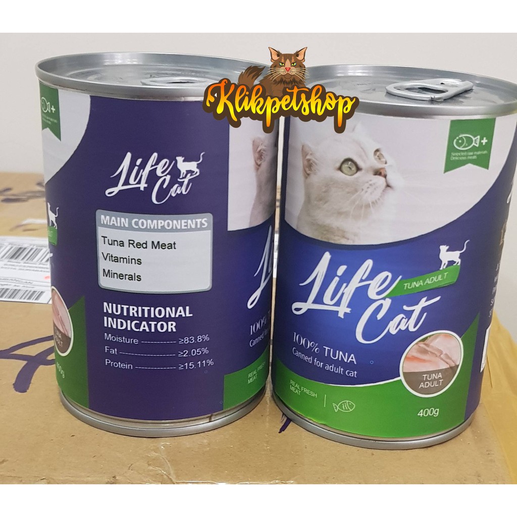 Makanan Basah Kaleng Kucing Dewasa Life Cat Tuna 400 Gram Wet Food
