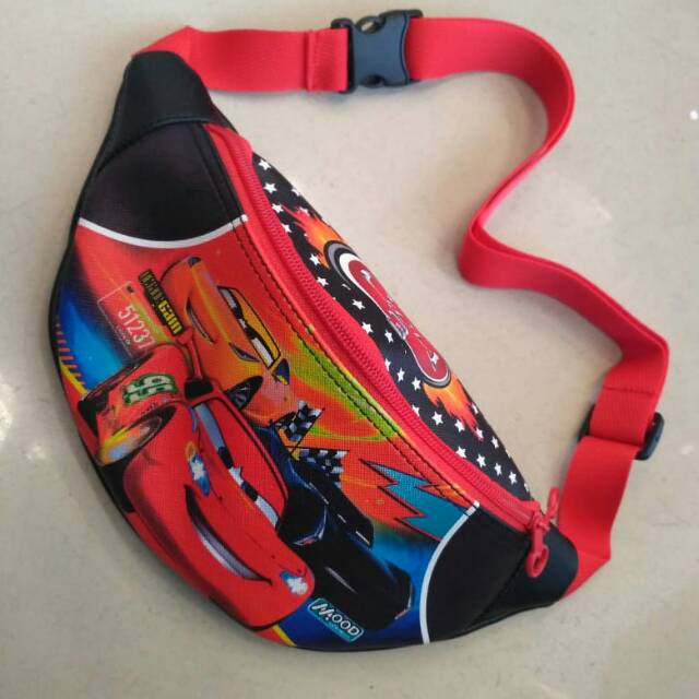 Waistbag anak bergambar cars / crossbody anak