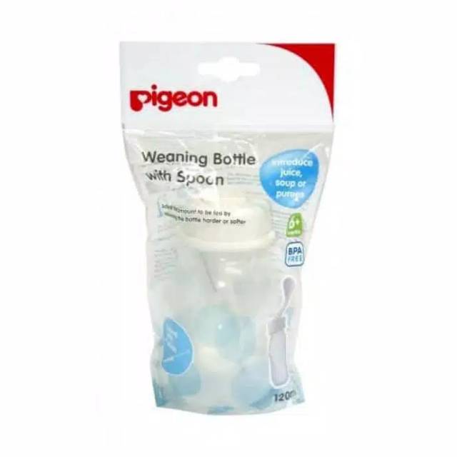 PIGEON - WEANING BOTTLE WITH SPOON 120 ML / BOTOL SENDOK /FOOD FEEDER