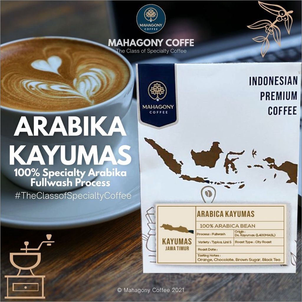 

Arabika Kayumas Specialty @200 gr Biji / Bubuk by Mahagony Coffee