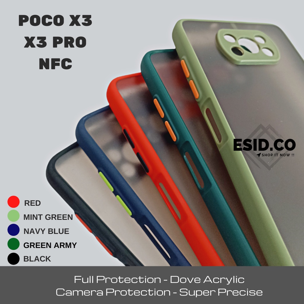 Case Poco X3 NFC Pro Camera Protection Frosted Acrylic Dove Matte