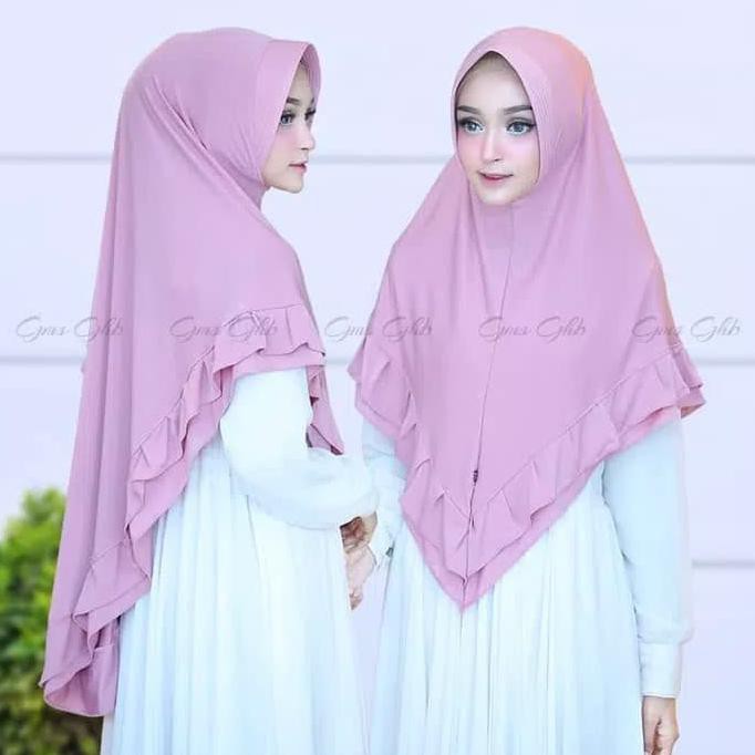 Terbaru Bergo Khimar Jilbab Instan Syari Zalina Hijab Instant Polos Jersey