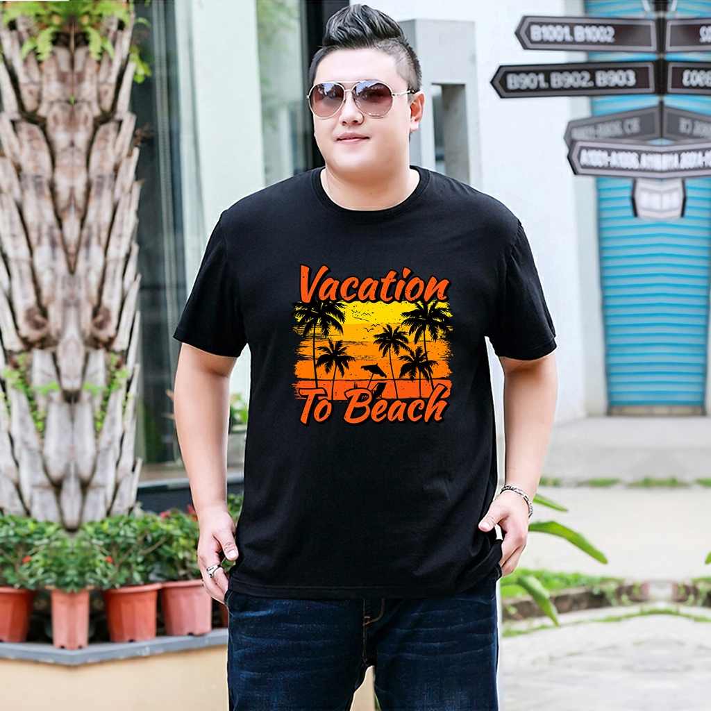 Baju Kaos Pria Jumbo Vacation Tshirt Bigsize XL XXL Distro DTF