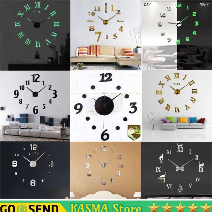 Jam dinding Besar Unik Tempel Jam Dinding Tembok DIY Giant Wall Clock