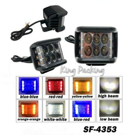 Lampu Tembak 6 Mata LED CWL Mini lampu LED kanan Kiri Kedip Biru Biru / Merah Merah / Biru Merah