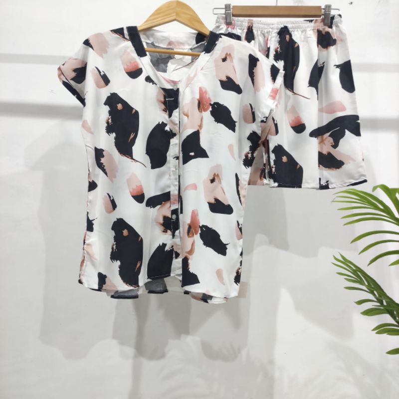 PIYAMA KANCING PENDEK HITS PIYAMA KANCING BUSUI | PIYAMA RAYON | HOMEWEAR-PD NK41