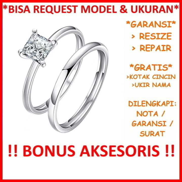 Gratis Ukir Nama Garansi Silver Asli Bisa Pesan Model Cincin Kawin Couple Perak Tunangan Nikah Id559