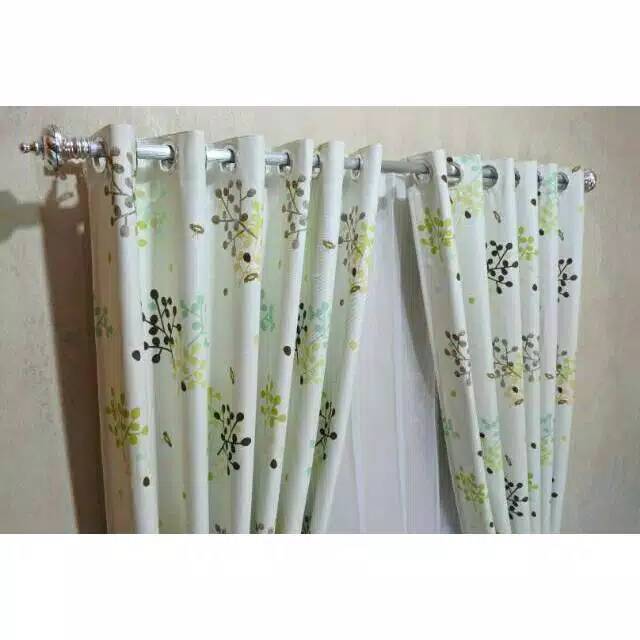 Gorden blackout polos doff bahan serat safron abstrak jendela minimalis pintu