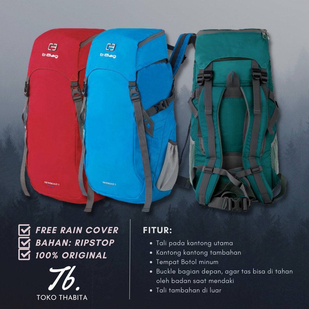 Tas Punggung Carier 50 Liter B-Bag Ransel Gunung Hiking Backpack Outdoor Keril Marun Biru