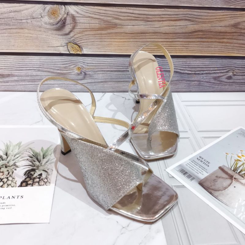 DV 01 Sandal Wanita Sandal heels gliter