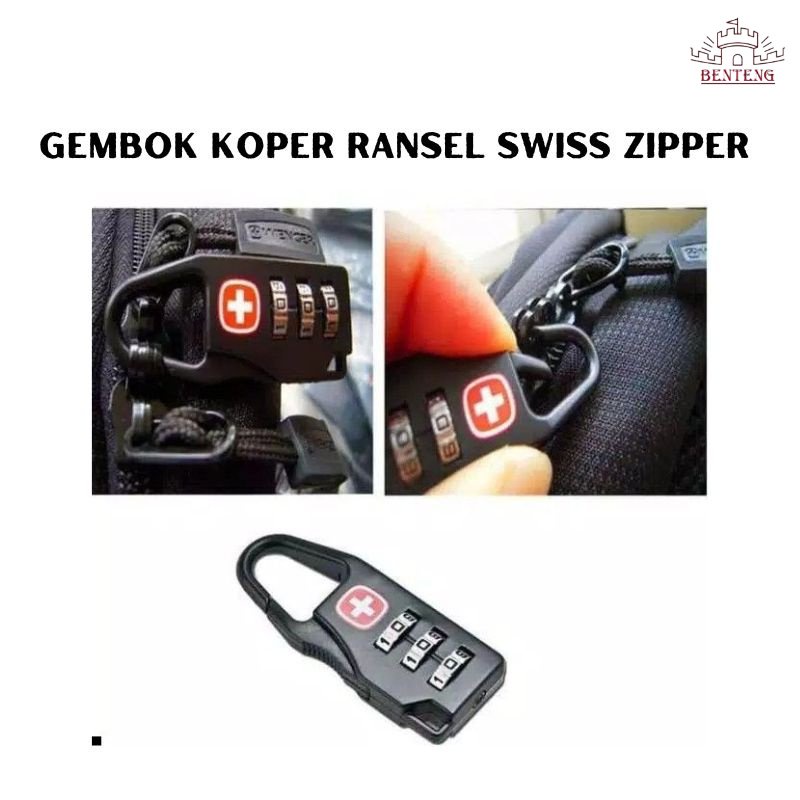 Gembok Koper Swiss Kunci Kode Angka Kombinasi