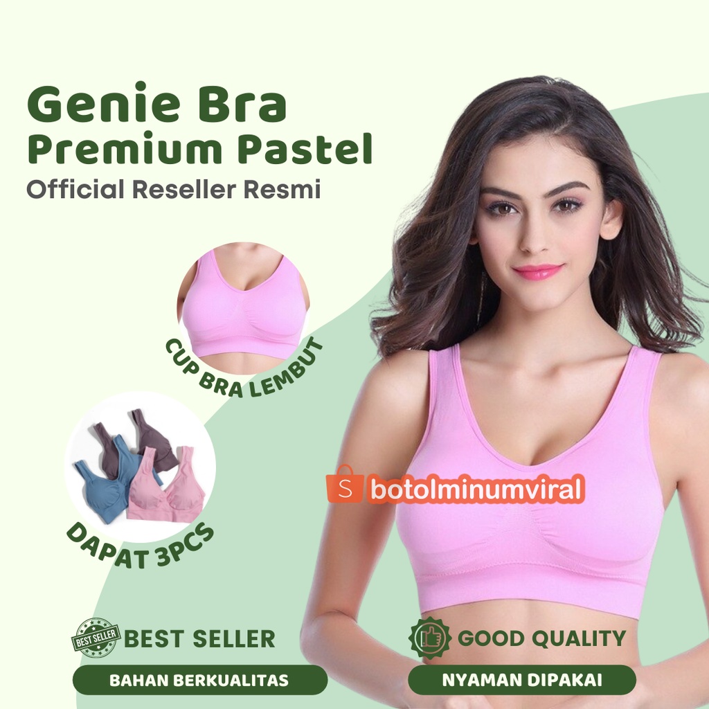 Genie Bra Premium Pastel BH Sport bra Olahraga Isi 3 PCS Sexy lingerie Premium