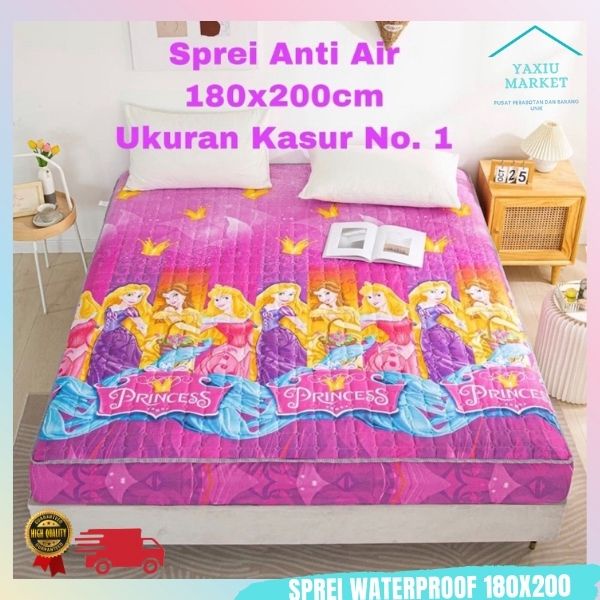 Sprei Waterproof / Sprei Protector bermotif / Sprei anti air ukuran 180x200CM SPREI WATERPROOF-PRINCESS