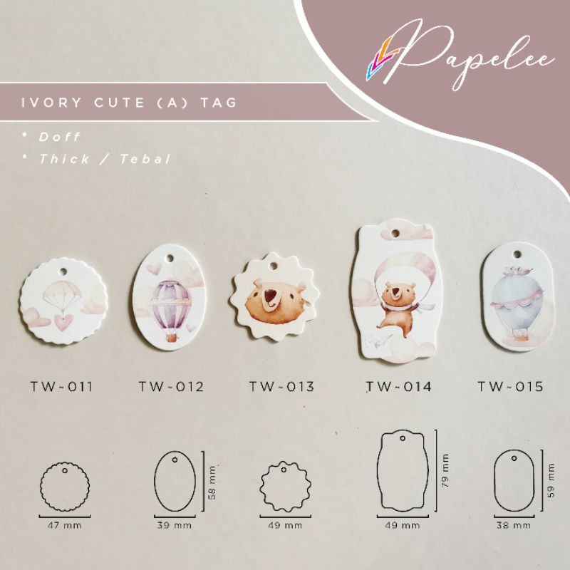 

Ivory Cute Tag tebal / Gift Tag / Hangtag / Tag Hampers