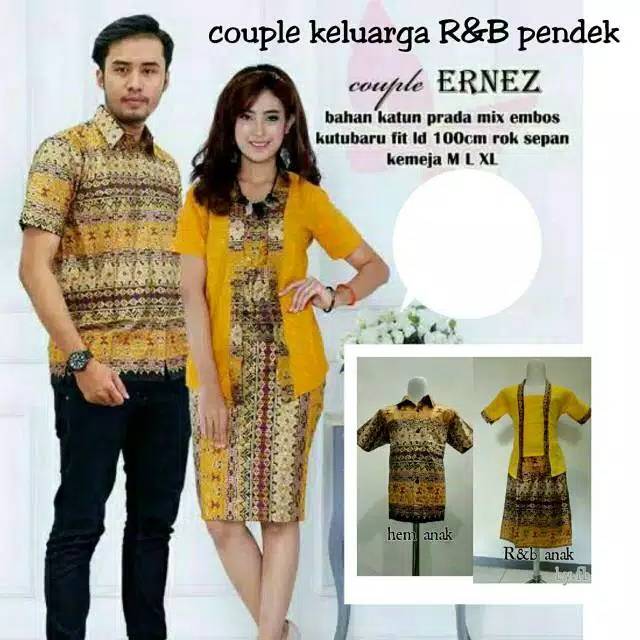 Bilda - baju batik couple keluarga anak muda modern  setelan set kebaya pendek ayah ibu anak