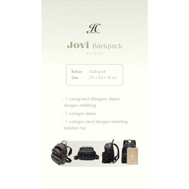 Jims Honey Jovi Backpack Tas Ransel Mini Full Print Jims Honey