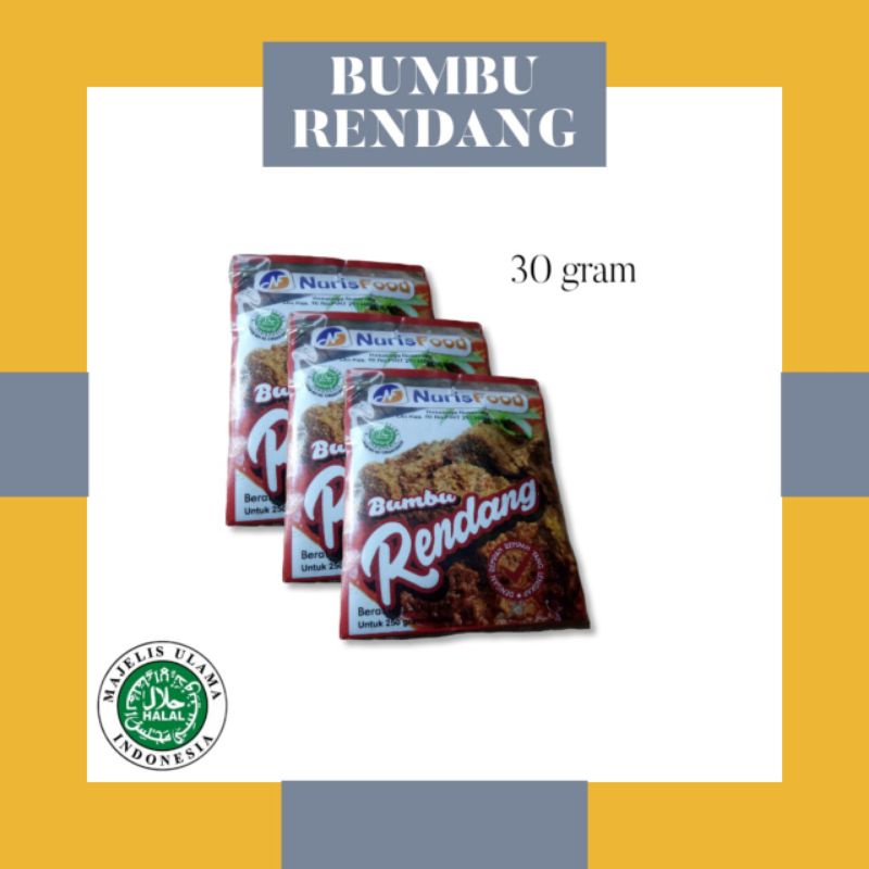 

30gram Bumbu Instan Rendang / Bumbu Rendang /Bumbu Dapur
