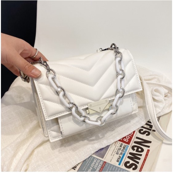 TAS IMPORT WANITA TAS CEWEK TAS WANITA MURAH TAS BRANDED SLINGBAG 2189 - Putih