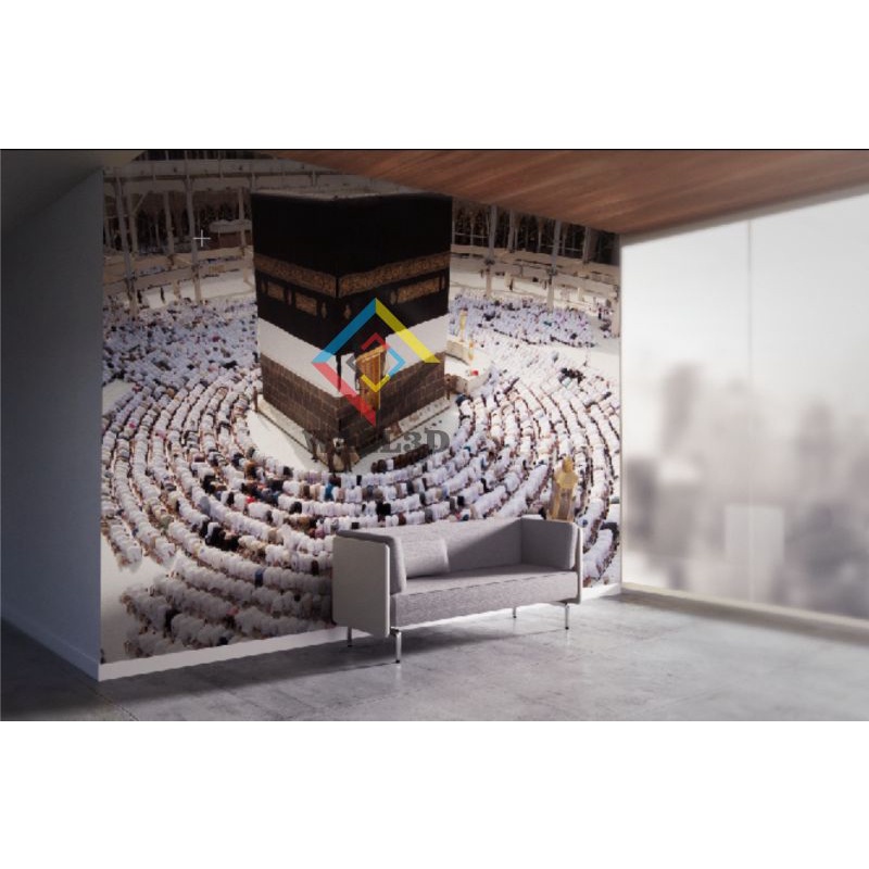 [ Free Lem ] WALLPAPER DINDING CUSTOM MOTIF 3D GAMBAR KA'BAH