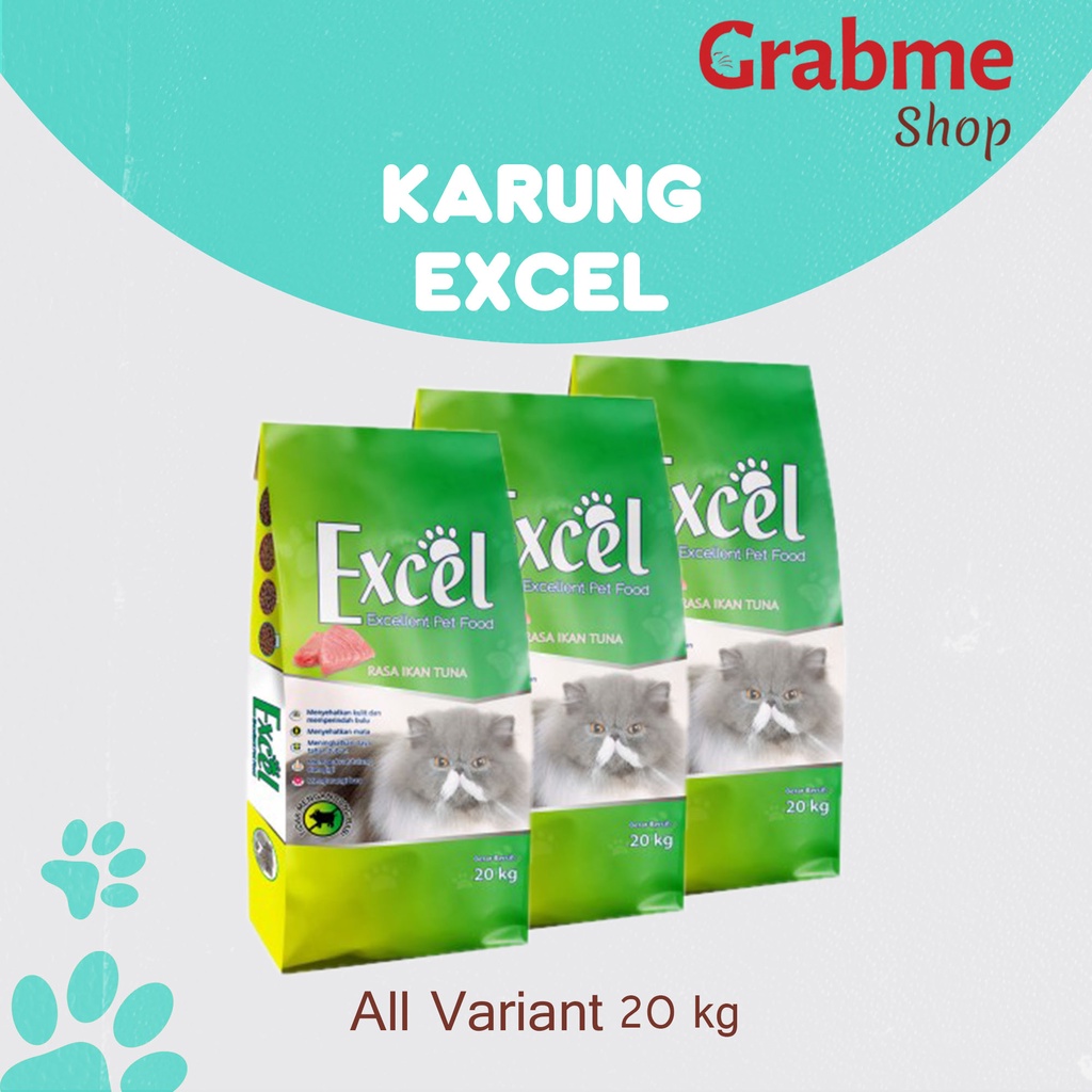 Makanan Kucing kering murah EXCEL All Variant 20 kg (GRAB GOSEND)
