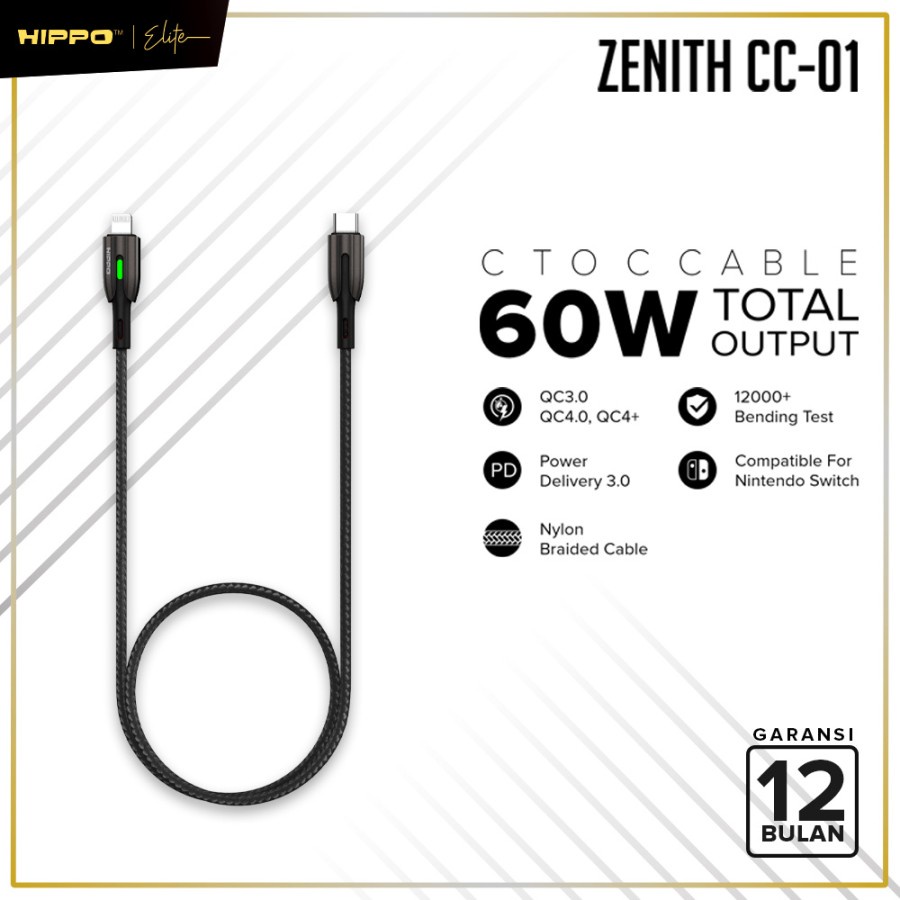 Hippo Zenith CC-01 Kabel PD USB Type C to USB Type C 60W