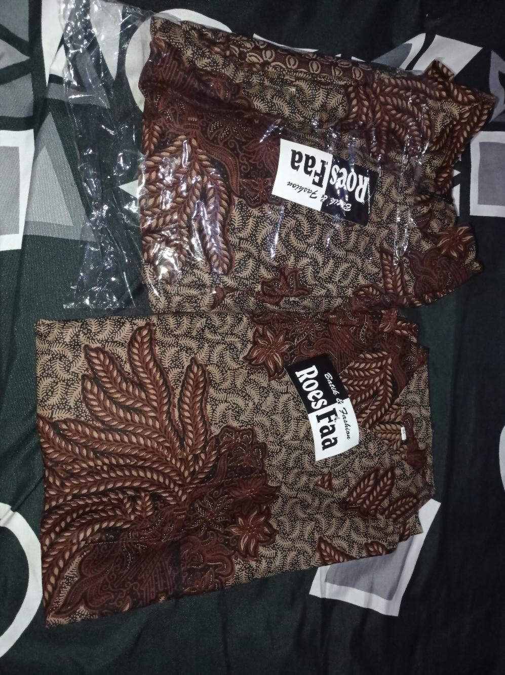 Couple 2477 Gamis Rempel Hem Genes Busana Batik Sarimbit Pria Wanita Modern Formal Kondangan Katun