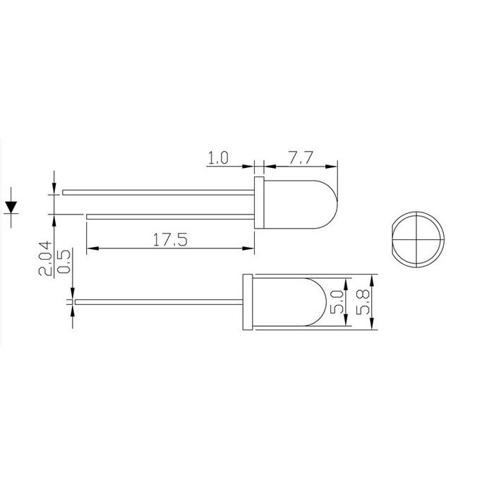 5mm long-legged Blue LED (F5AB2UC)