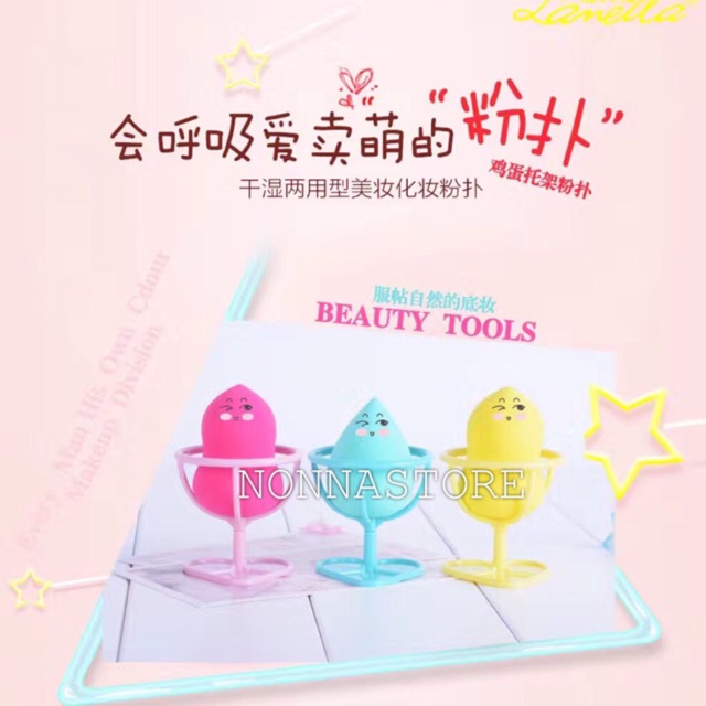 BeautyBlender Puff and Pot / Holder / Case Tempat Display Spon Beauty Blender Lameila Korea Import