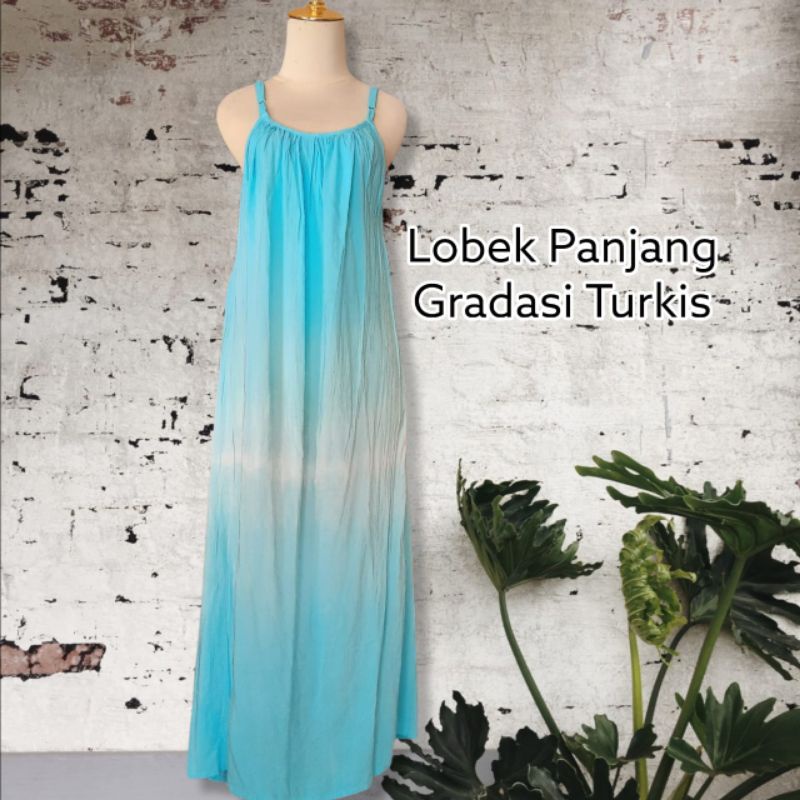 DRESS LOBEK PANJANG WANITA KATUN