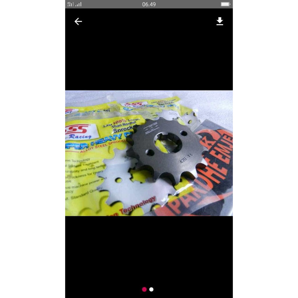 Gear.Gir Depan Sss Megapro.Versa.Cb150 R Ukuran 14-15 Lebar 428