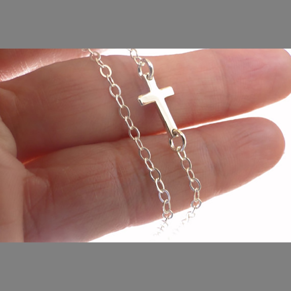 [OOID] Women Fashion Cross Necklace Chic Tiny Cross Pendant Chains Collar Necklaces ID