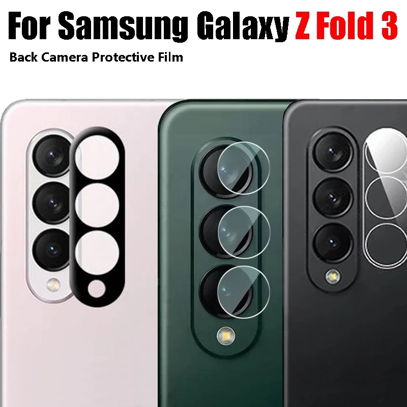 3pcs Back Camera Lens Full Coverage Tempered Glass Protector For Samsung Galaxy Z Fold3 5G