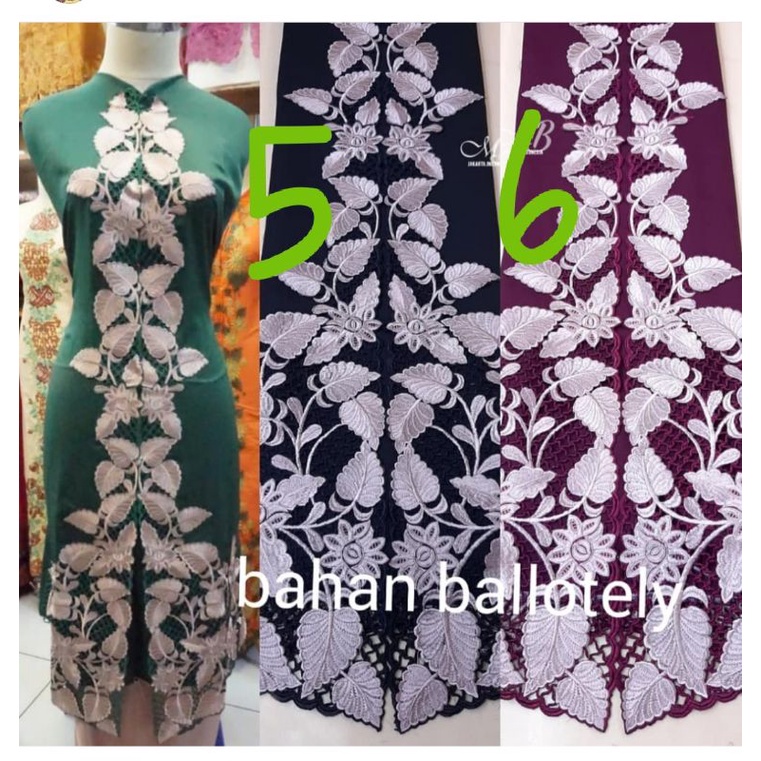 KEBAYA POLA BORDIR ATASAN BAHAN BALLOTELLY