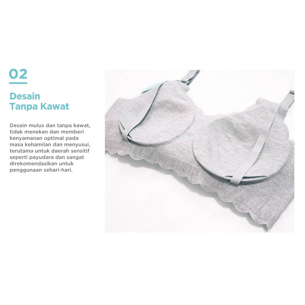 [PROMO] Mooimom Modal Seam-Free Maternity &amp; Nursing Bra Ibu Hamil &amp; Menyusui 93102