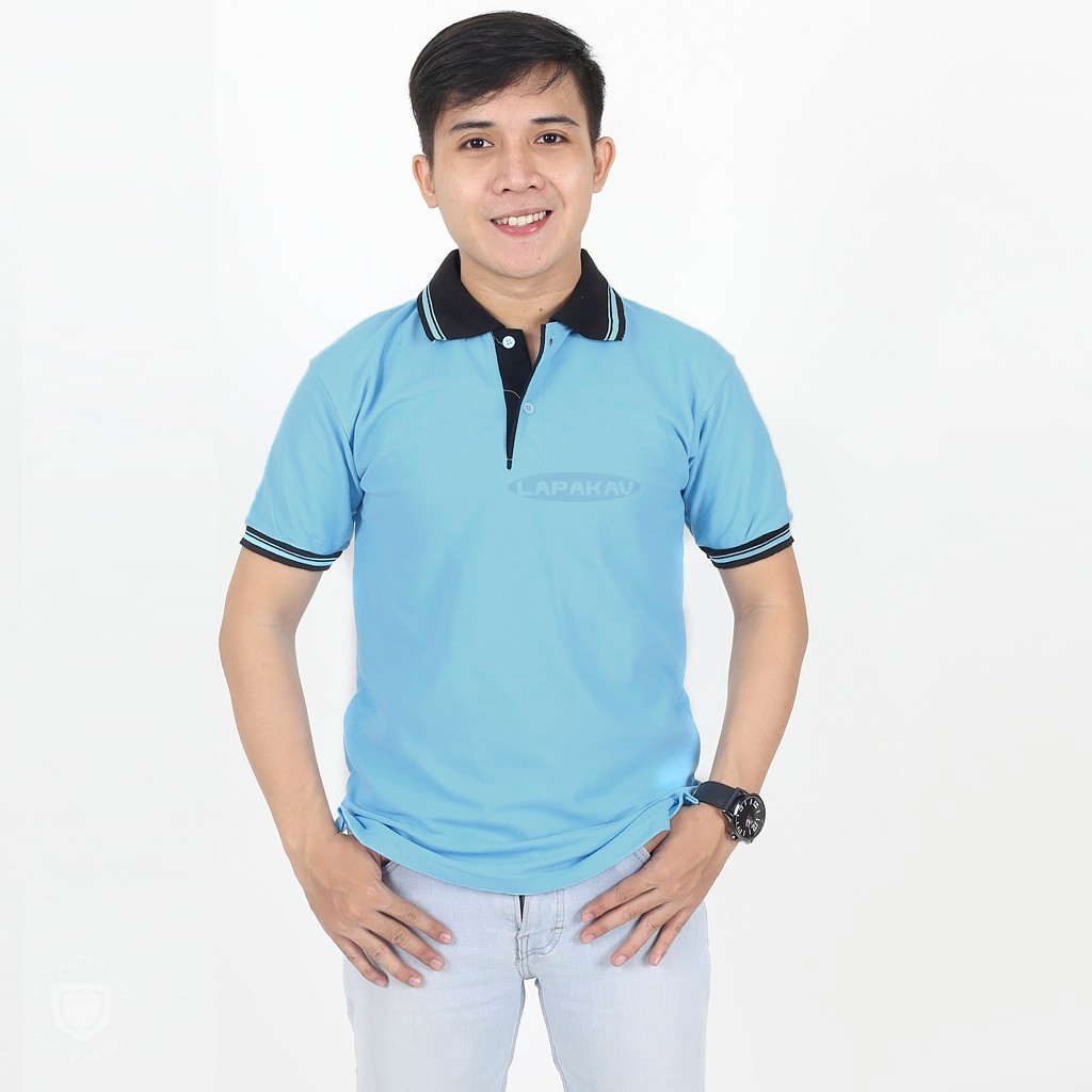 Lapakav Polo  Shirt Polos  Biru  Shopee Indonesia