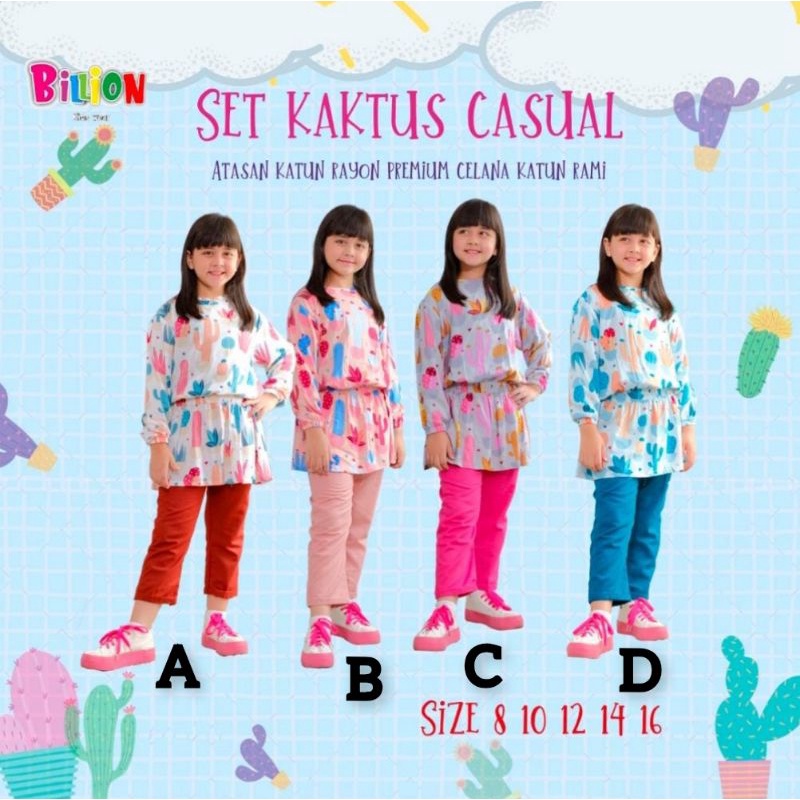 Set Kaktus Casual Series Billion / Setelan Anak Kaktus