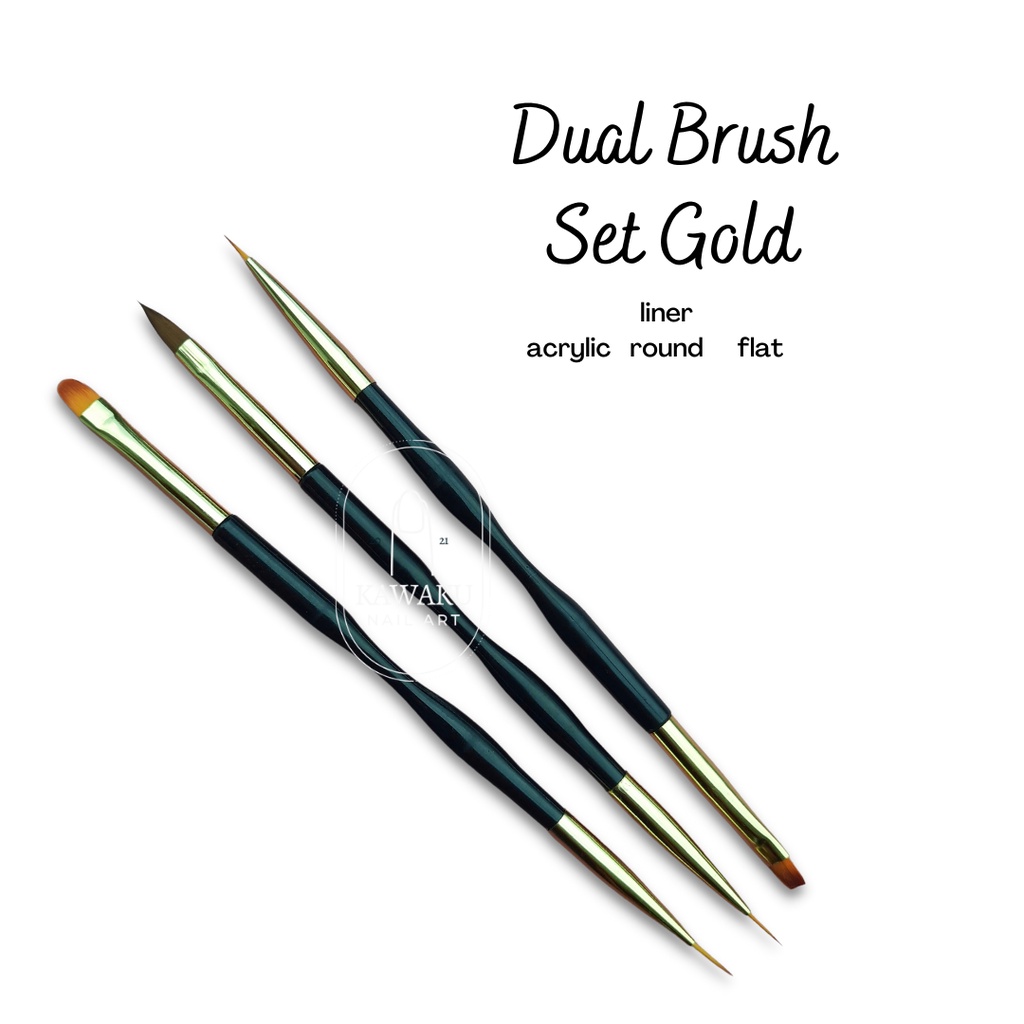 Brush Satuan Kuas Nail Art Liner Drawing Kutek Dual Brush 1 pcs