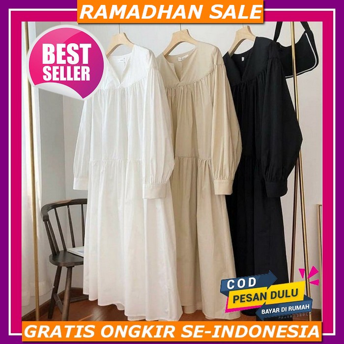 Gamis Dress Tunik Gamis Terbaru 2022 Baju Lebaran Pakaian Wanita Midi Tunik Wiza Jumbo Pakaian Wanit
