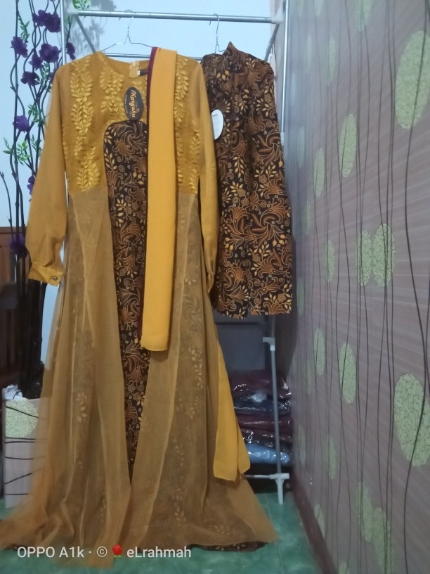 Gamis Couple Pasangan Kondangan Keluarga Ibu Dan Anak Muslim Syari Terbaru Kekinian Batik Couple Set