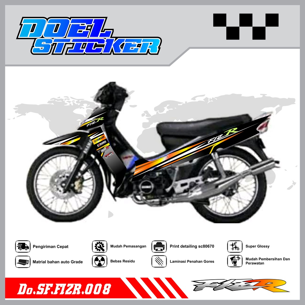 STICKER STRIPING FIZ R - STICKER STRIPING LIST VARIASI HOLOGRAM , CROME FIZ R DOEL 008