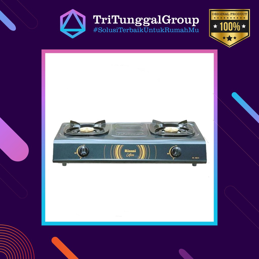 (BAYAR DI TEMPAT) (HARGA PROMO) KOMPOR GAS RINNAI RI 522C / RI522C / RI 522 C [2 TUNGKU] (GARANSI RE